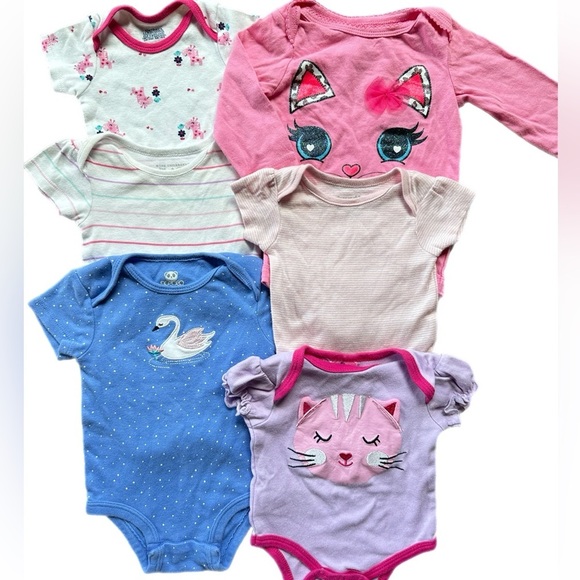 0-6 Month  Girls Onesies/Diaper Shirts Bundle - Picture 1 of 5